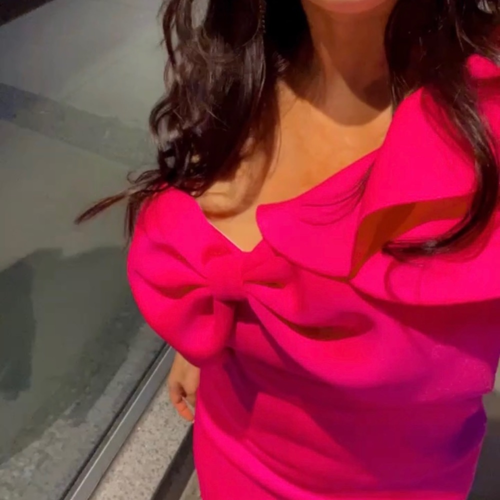 Hot Pink Barbie fitted dress neoprene